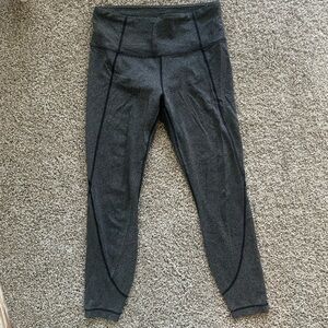 Athleta High Rise 7/8 Leggings - Size S 
Dark Gray Seam Detail Leggings